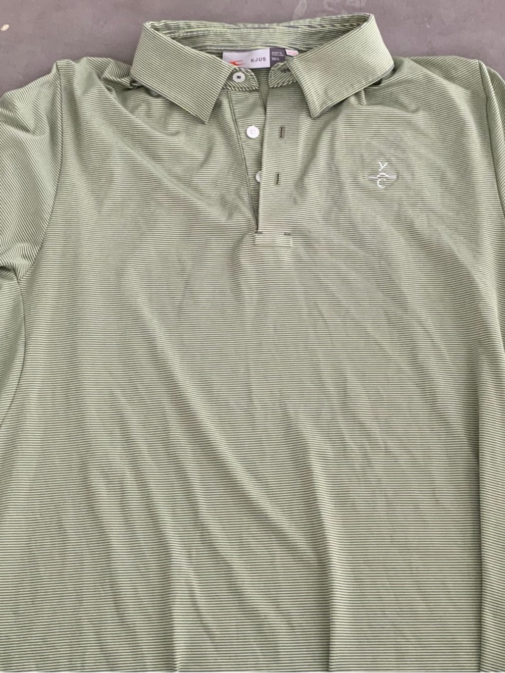 Yellowstone Club - Olive Green Micro-Stripe Polo